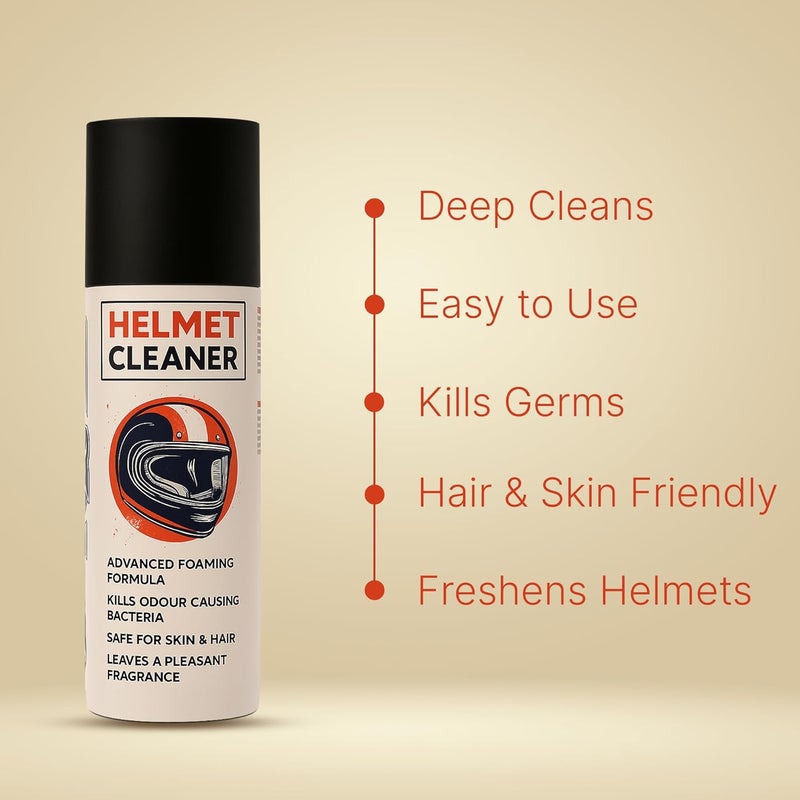shinexpro Helmet Cleaner Spray - 125mL - Anti-Bacterial Foaming Helmet Cleaner Spray, Safe For Skin & Hair - Deep Cleans Helmet Interior & Removes Bad Odor - Image 2
