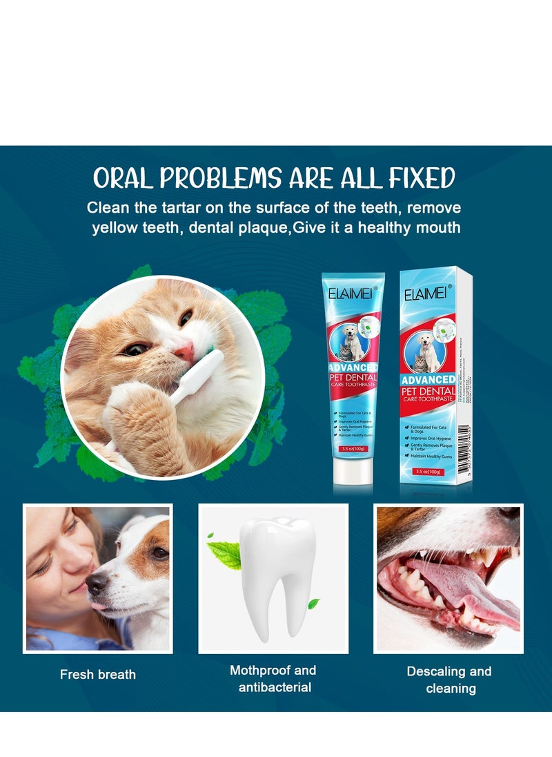 Elaimei Cat And Dog Toothpaste Mint, Advanced Cat And Dog Dental Care Toothpaste, Safe Toothpaste For Dog Teeth Cleaning, Eliminates Bad Breath By Removing Plaque And Tartar Buildup  - Image 2