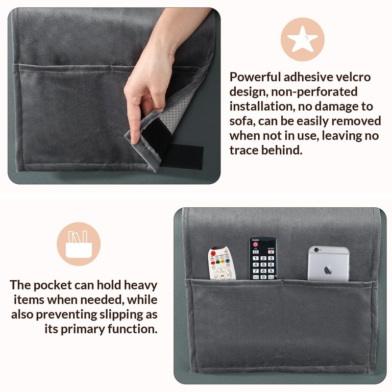 SofGlowly Head Recliner Pillow Adjustable Shredded Memory Foam Headrest Pillows for Recliner Chairs,Non-Slip Velvet Cushion for Pain Relief Neck Support Pillow for Travel Home Sofa Armchair with Zipper Cover - Image 4