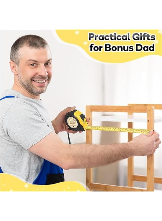 Arabest Step Dad Fathers Day Birthday Gifts, Bonus Dad Step Father Gifts from Step Daughter Son Kids, Best Stepdad Father's Day Gifts for Stepfather Stepped Up Dad, Funny Engraved Tape Measure 25 FT Tool GIF  - Image 5