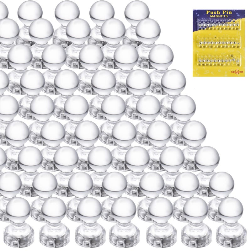 GoClimber 66PCS Magnetic Push Pin Magnet, Fridge Magnet Magnetic Thumb Tacks for Kitchen, Refrigerator, Office, School, Whiteboard.Magnets for Whiteboard - Image 1