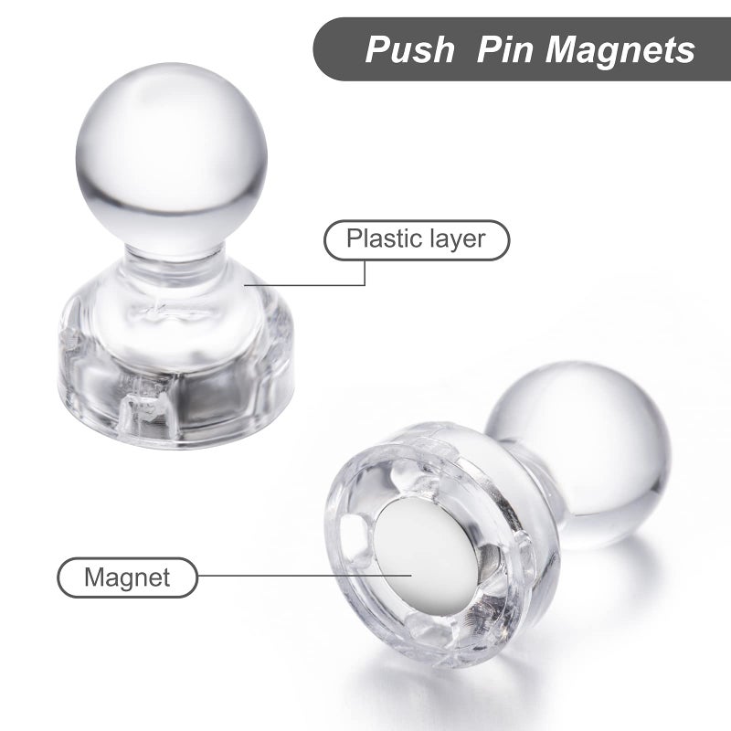 GoClimber 66PCS Magnetic Push Pin Magnet, Fridge Magnet Magnetic Thumb Tacks for Kitchen, Refrigerator, Office, School, Whiteboard.Magnets for Whiteboard - Image 3