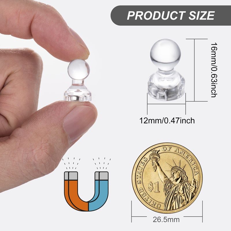 GoClimber 66PCS Magnetic Push Pin Magnet, Fridge Magnet Magnetic Thumb Tacks for Kitchen, Refrigerator, Office, School, Whiteboard.Magnets for Whiteboard - Image 2
