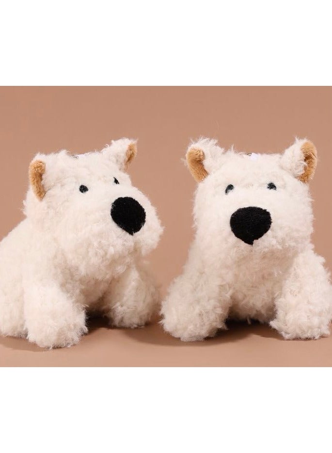 Soft Plush Mini Puppy Bag Charms - Hypoallergenic White Stuffed Keychain for Backpacks/Handbags/Keys, Cuddly Travel Buddy for Girls, Spring Semester Gift for Kids & Ramadan Souvenir Plush Toys(13cm) - Image 5