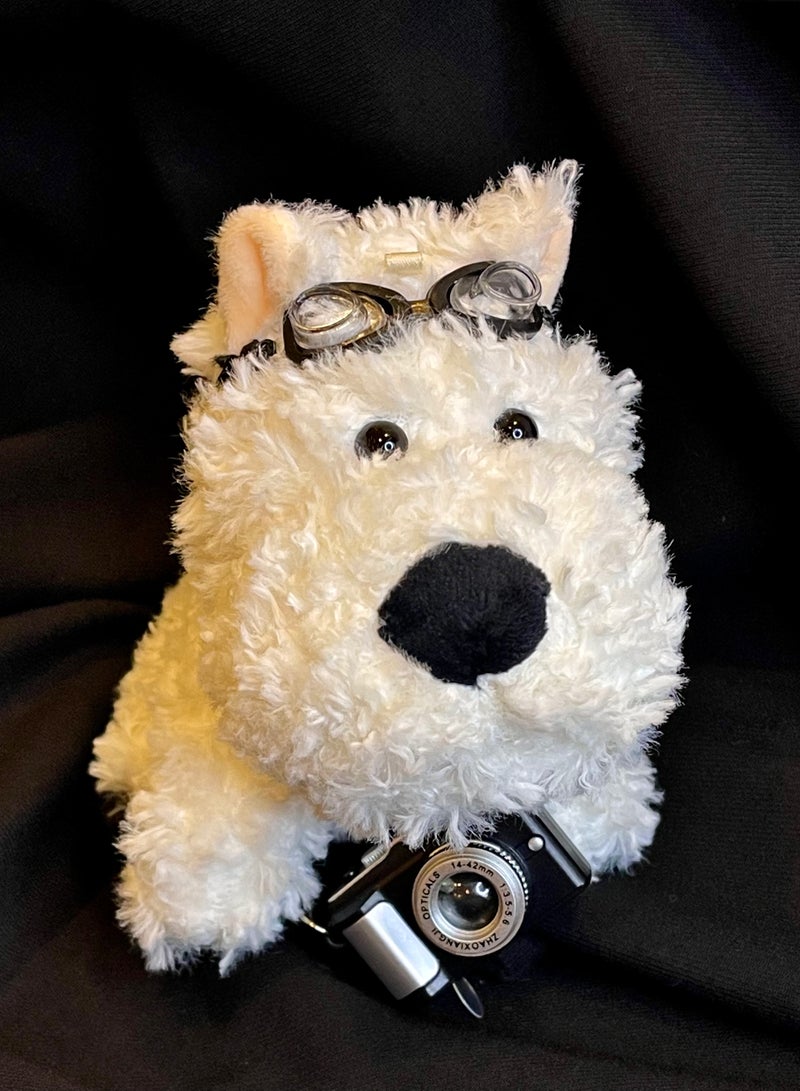 Soft Plush Mini Puppy Bag Charms - Hypoallergenic White Stuffed Keychain for Backpacks/Handbags/Keys, Cuddly Travel Buddy for Girls, Spring Semester Gift for Kids & Ramadan Souvenir Plush Toys(13cm) - Image 4
