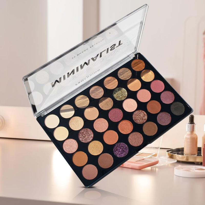Profusion Cosmetics Minimalist 35 Shade Eyeshadow Palette - Blendable Natural Shades in Matte, Shimmer and Glitter Finishes for Mesmerizing Looks, Vegan & Cruelty-Free Makeup - Image 4