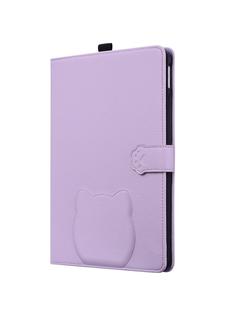 عام غلاف متوافق مع Samsung Tab S11 Ultra 14.6 إنش، غطاء لوحي بملمس جلد مع حامل قط وحافظة بطاقات وسلسلة، مقاوم للسقوط والخدوش، أنيق وعملي - Image 5