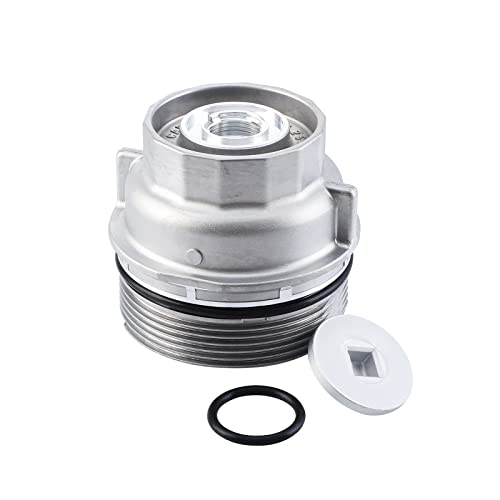 Oil Filter Housing Cap Assembly 1562031060 with Oil Plug Fit for Toyota 20052019 Tundra RAV4 4Runner Camry Highlander Tacoma Avalon Sienna Venza Lexus RX350 Replacement 1562031060 1564331050