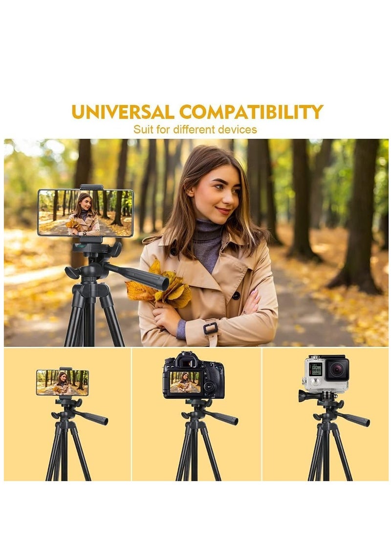 ELTRAZONE Phone Tripod, 50" Extendable Travel Video Tripod Stand for Phone and Camera with Bluetooth Remote Shutter and Phone Clip, Compatible with iPhone & Android Phone - Image 3