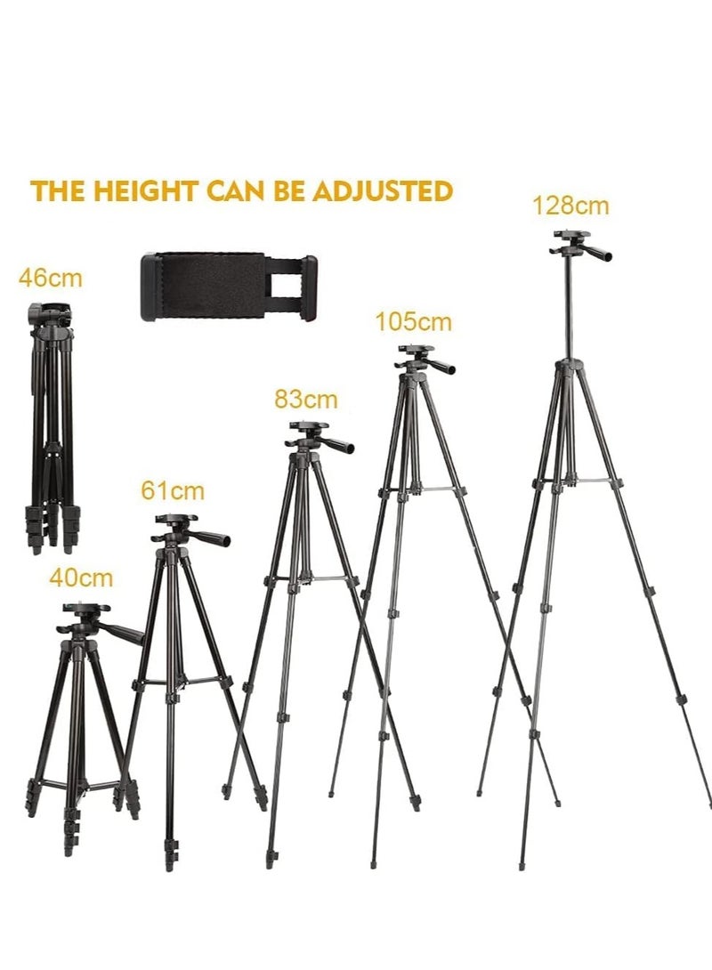 ELTRAZONE Phone Tripod, 50" Extendable Travel Video Tripod Stand for Phone and Camera with Bluetooth Remote Shutter and Phone Clip, Compatible with iPhone & Android Phone - Image 2