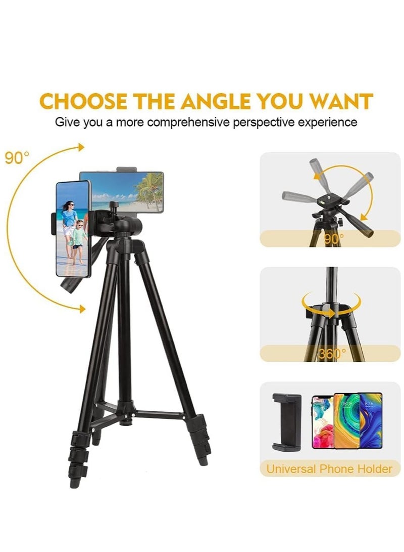 ELTRAZONE Phone Tripod, 50" Extendable Travel Video Tripod Stand for Phone and Camera with Bluetooth Remote Shutter and Phone Clip, Compatible with iPhone & Android Phone - Image 4