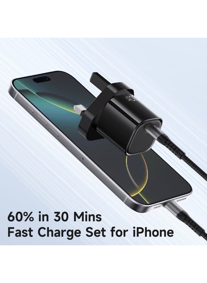 مكدودو Mcdodo شاحن USB-C بتقنية GaN بقدرة 30W، فيشة UK، حجم ميني، مع كابل USB-C، سلسلة Nano 30، أسود، CH-0583 - Image 3
