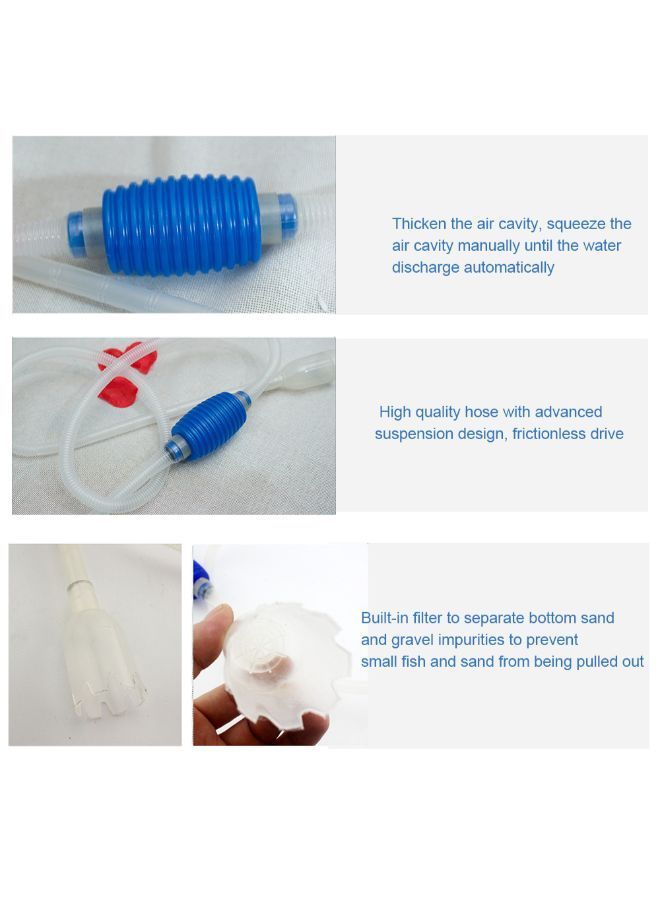 NIBEMINENT Aquarium Tank Gravel Cleaner With Fishing Net Multicolour 48x6x15cm - Image 3