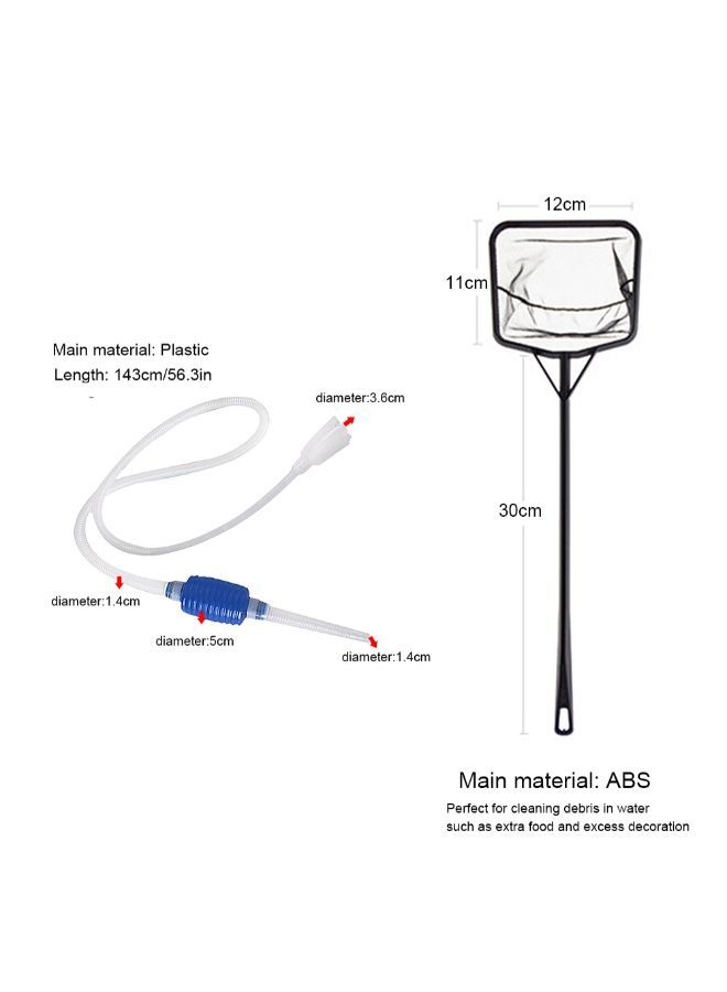 NIBEMINENT Aquarium Tank Gravel Cleaner With Fishing Net Multicolour 48x6x15cm - Image 2