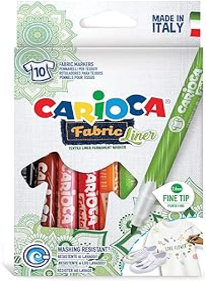 carioca Carioca fabric liner textile t-shirt permanent marker, 10 colors