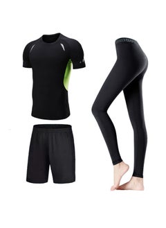 Swimsuit Women's Split Large Size Conservative Swimming Trunks For Chubby Girls Long-sleeved Trousers For Students Sunscreen Diving Suit-Color:Women-silk Screen Three-piece (short Sleeve)-Size:M