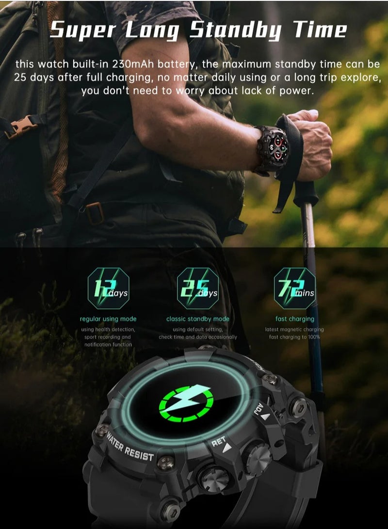 AROAQ T6 Smart Watch, Waterproof Fitness Tracker Bluetooth Watch, Durable Heart Rate Monitor Sports Watch, Lightweight Wrist Watch With Multi Sports Modes For iOS Android, (1pc, Blue) - Image 2