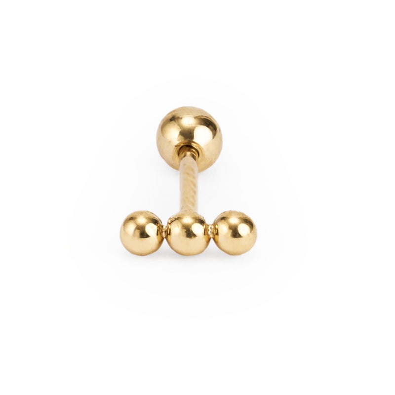 Hey Harper Gold Stud Earring Piercing For Women Trendy - Lightweight Waterproof & Sweatproof Jewerly (1 Count Only) - Image 1
