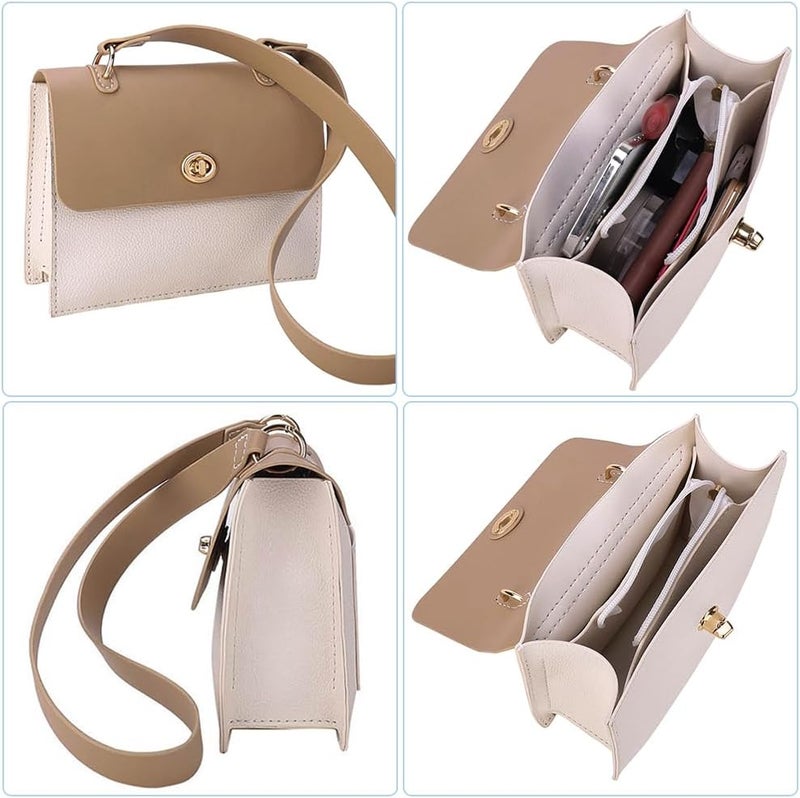 klarako DIY Bag Purse Making Kits, PU Leather Square Handbag Making Set DIY Shoulder Bags Making Accessories, White, 8.34x2.8 Inch - Image 5