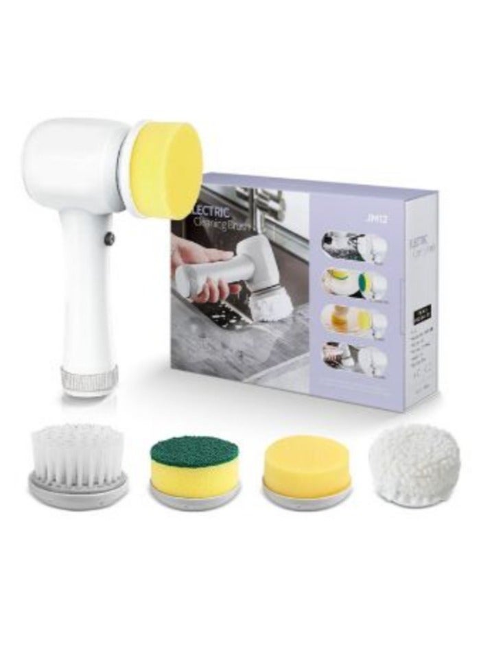 ارواق JM12 المنزلية متعددة الوظائف 4 في 1 الغزل الغسيل باليد اللاسلكي الكهربائية السيارات الدورية الحمام فرشاة تنظيف المرحاض - Image 1
