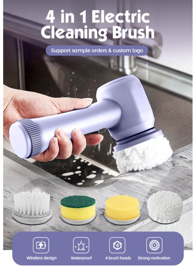 ارواق JM12 المنزلية متعددة الوظائف 4 في 1 الغزل الغسيل باليد اللاسلكي الكهربائية السيارات الدورية الحمام فرشاة تنظيف المرحاض - Image 3