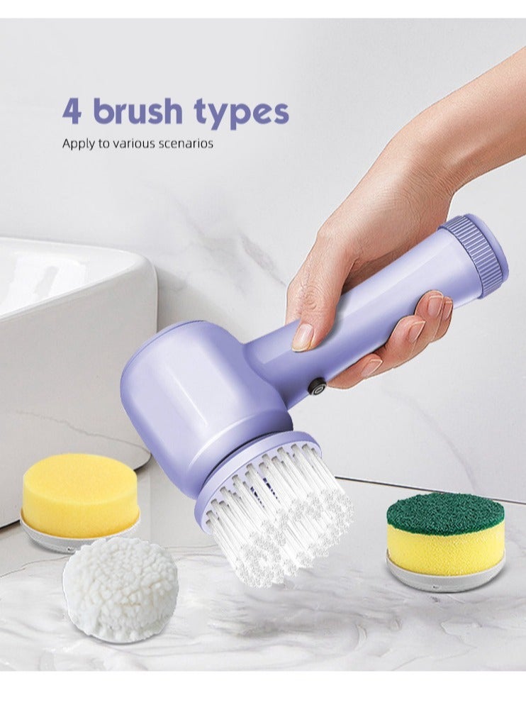 ارواق JM12 المنزلية متعددة الوظائف 4 في 1 الغزل الغسيل باليد اللاسلكي الكهربائية السيارات الدورية الحمام فرشاة تنظيف المرحاض - Image 5