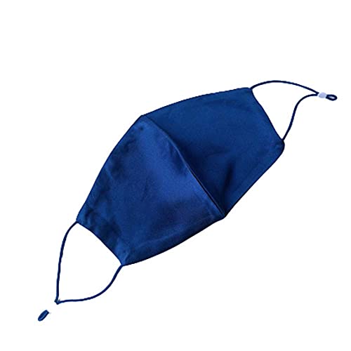 ROSEWARD 100% Mulberry Silk Face Mask Adjustable Reuseable Washable Cooling with Filter Pocket (Navy) - Image 1