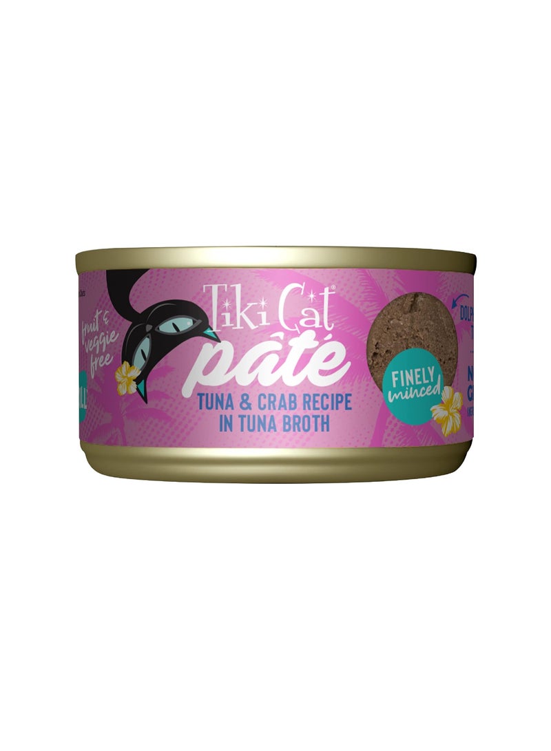 دردشة تيكي فطيرة الشواء، التونة وسرطان البحر، نسبة عالية من البروتين ومكونات غير معدلة وراثيًا بنسبة 100%، طعام القطط الرطب المفروم جيدًا لجميع مراحل الحياة، 2.8 أونصة. علب (عبوة من 12)