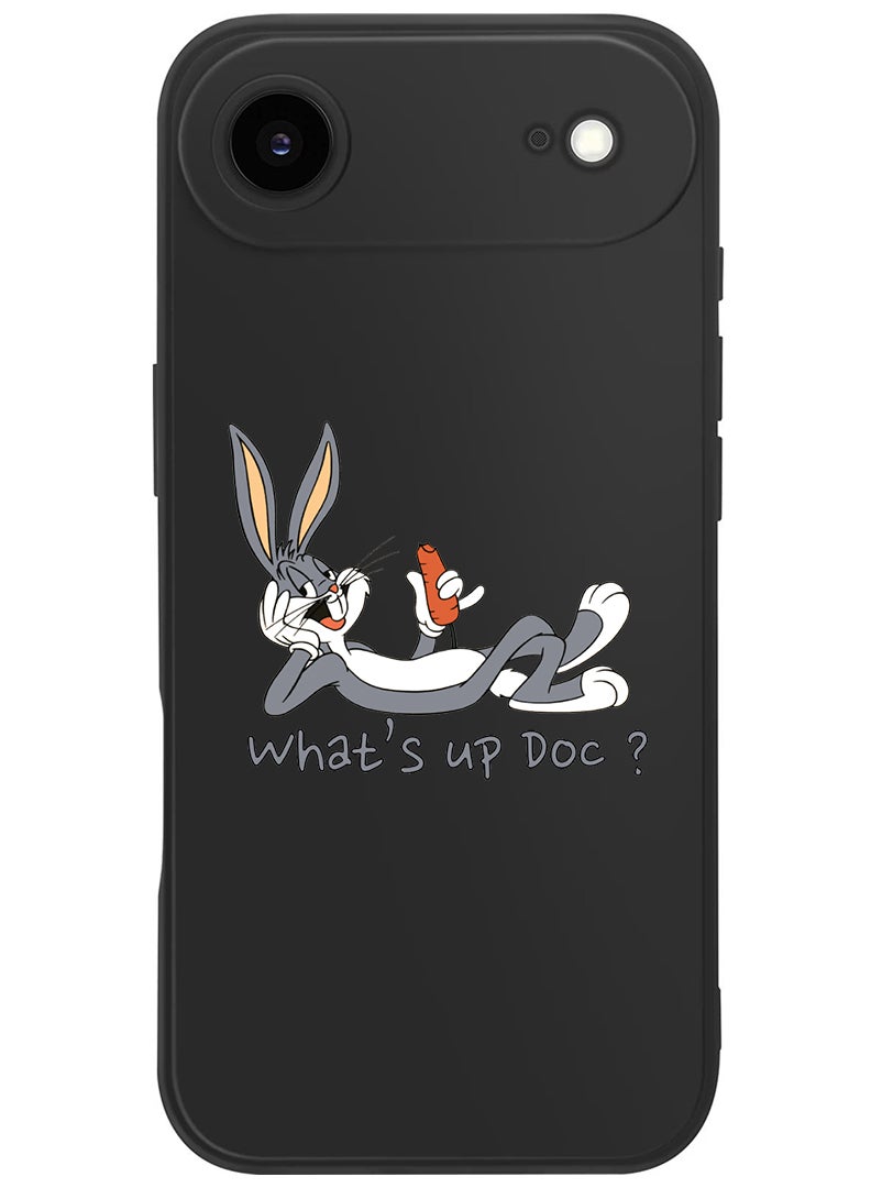 Theodor Protective Slim Fit Case Liquid Silicone Cover with Full Body Protection Anti-Scratch Shockproof Case For Apple iPhone 17 Air (Black) Whats up Doc - Image 1