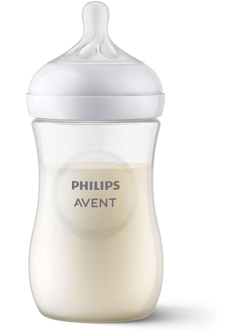 Avent Natural Response Baby Bottle – 260ml BPA-Free Infant Milk Bottle with 1-Month+ Teat – 1 Pack - Image 1