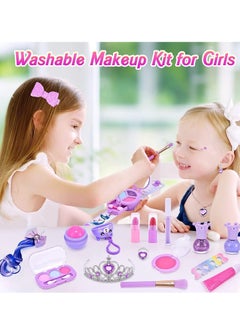Joshberg Makeup Kit for Kids Real Washable Makeup Set Cosmetic Beauty Set for Girls.Purple  - Image 2