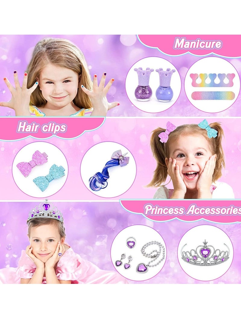 Joshberg - Makeup Kit for Kids Real Washable Makeup Set Cosmetic Beauty Set for Girls.Purple - Image 1
