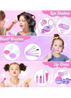 Joshberg Makeup Kit for Kids Real Washable Makeup Set Cosmetic Beauty Set for Girls.Purple  - Image 5