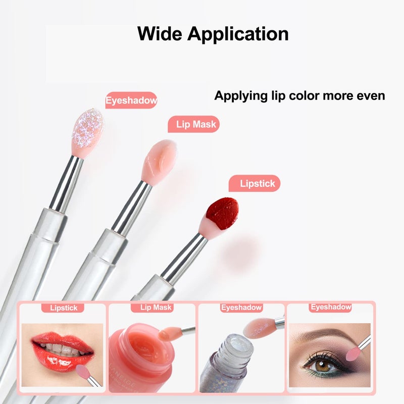 ELESDA Lip Brush, 6PCS Silicone Lip Applicator Reusable Lip Mask Applicator, Silicone Retractable Lip Gloss Balm Applicator Eyeshadow Lip Scrub Brush Lip Applicators Disposable - Image 3