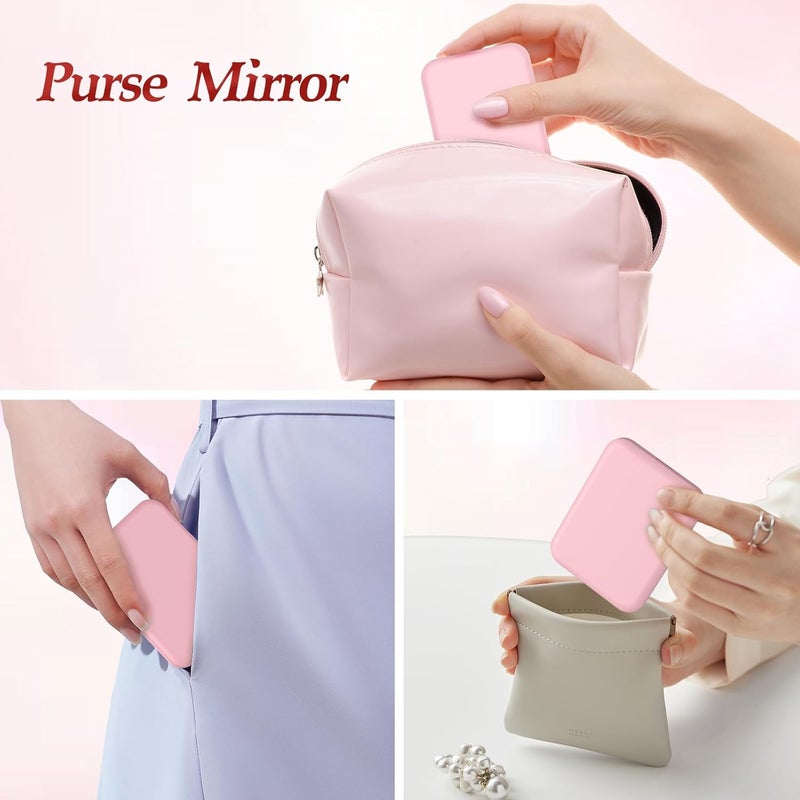 MOXYOY Pocket Mirror, 1X/3X Magnification LED Compact Mirror with Iternal BIattery, Portable, Handheld, Foldable Travel Makeup Mirror for Purse, Travel and Daily Use, Ideal for Gift Giving, Pink - Image 5
