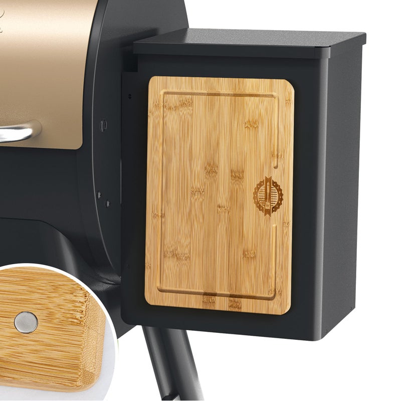 Magnetic Bamboo Cutting Board Ideal for BBQ and Outdoor Cooking Premium Bamboo Chopping Board with Strong Magnets to Securely Attach to Grill Side Compatible with Traeger and Pit Boss Grills