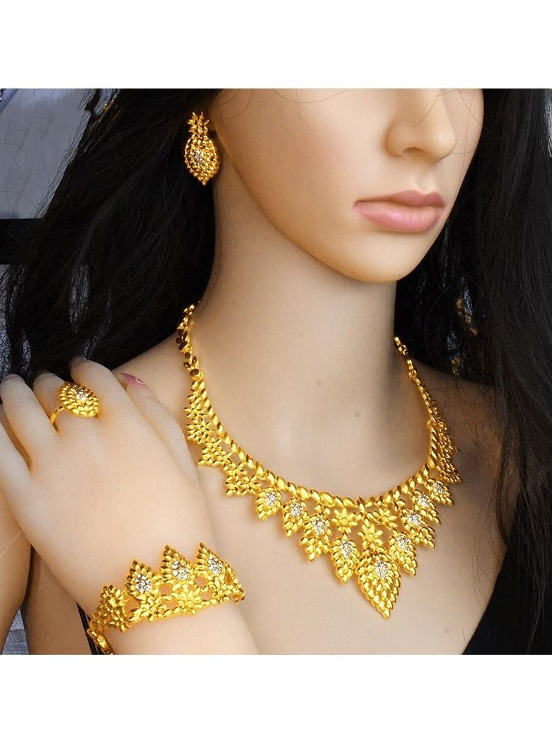 M MIAOYAN - M MIAOYAN fashion ladies ferry gold jewellery set bridal wedding necklace earrings ring bracelet set - Image 1