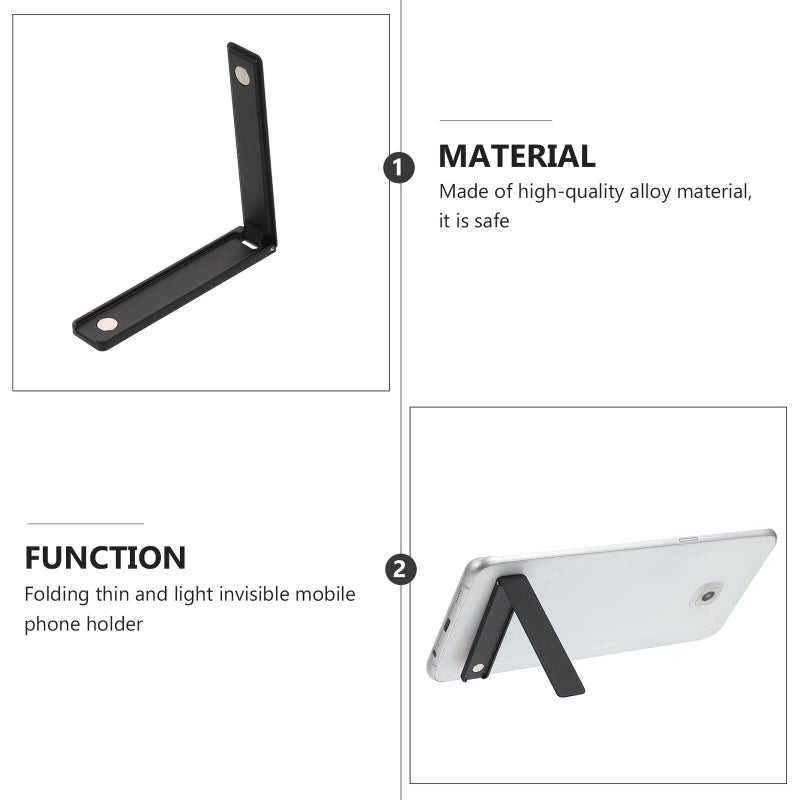 Portable Folding Adjustable Phone Stand Desktop Bracket For Travel Black Lightweight - Image 4