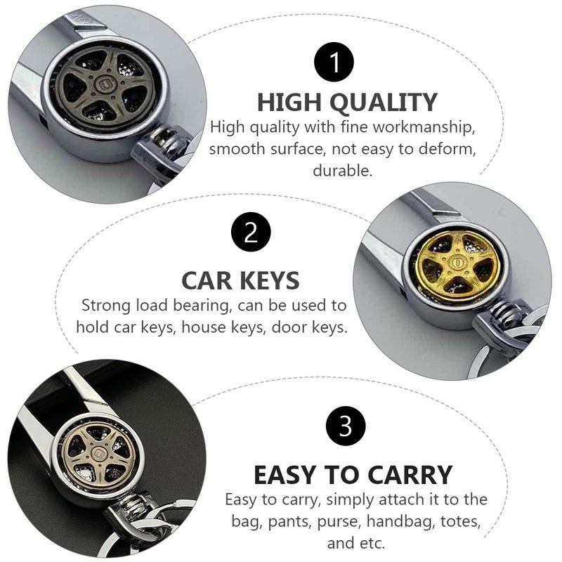 2pcs Car Key Chain Metal Keychain Alloy Keychain Key (Assorted Color) - Image 4