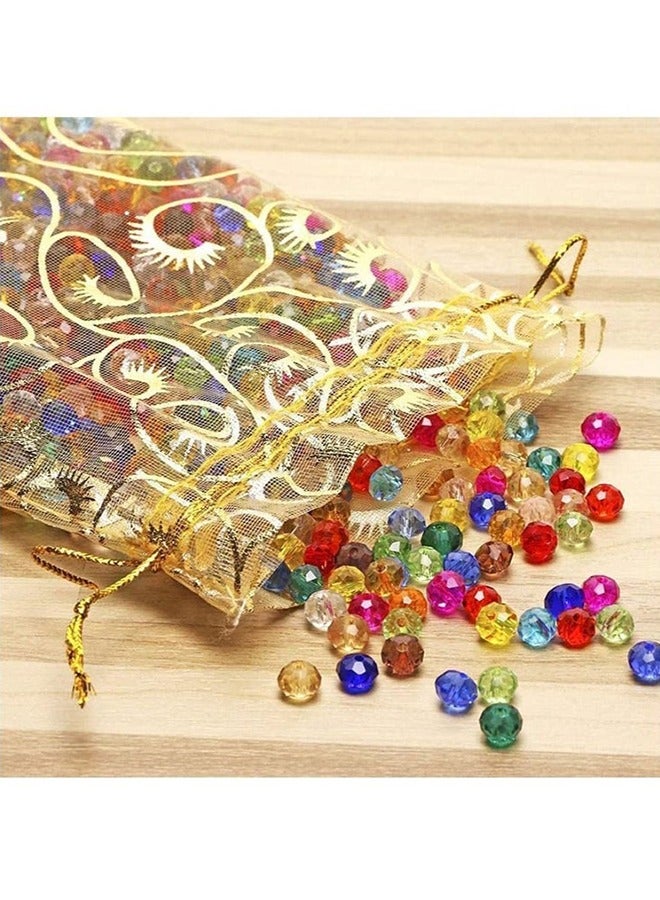 100Pcs Gold Organza Bags for Party Favor Bags Small Business Candy Bags Mesh Bag Wedding Favors Small Gift Bags 4 x 4.7in - Image 3