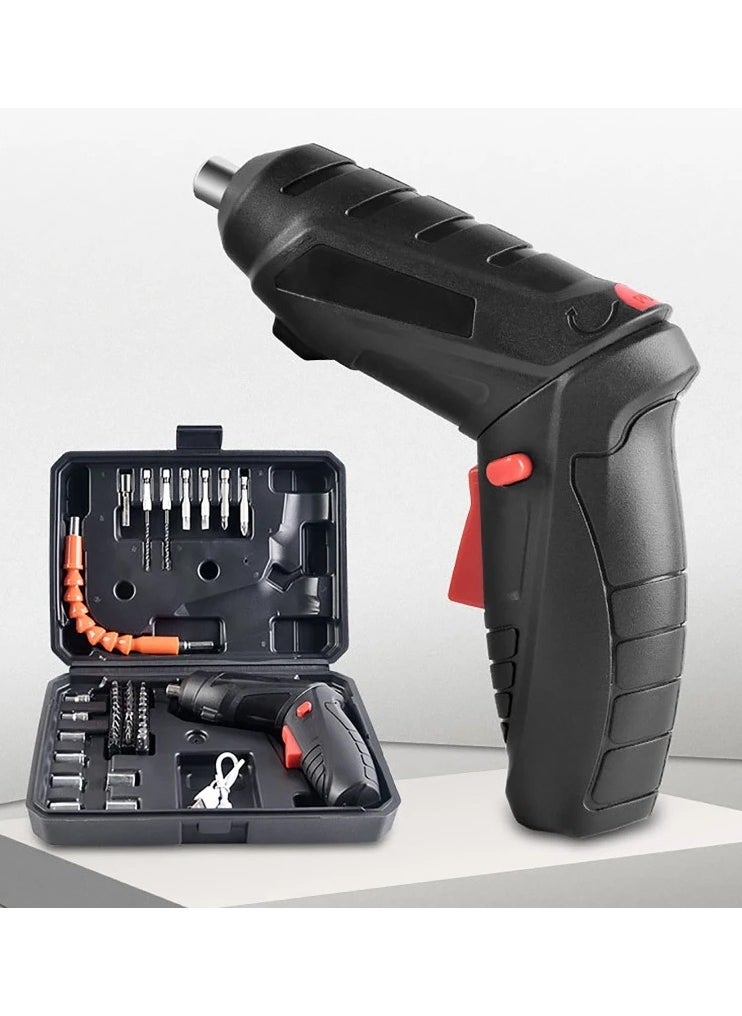 DubaiGallery - Cordless Screwdriver with Drill Repair Tool Set Lithium Electric Screwdriver USB Rechargeable Tool Box Set - Image 1
