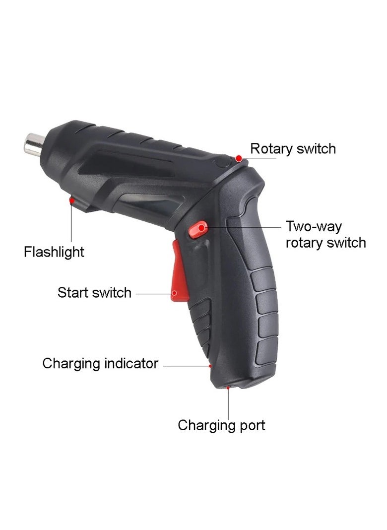DubaiGallery - Cordless Screwdriver with Drill Repair Tool Set Lithium Electric Screwdriver USB Rechargeable Tool Box Set - Image 1
