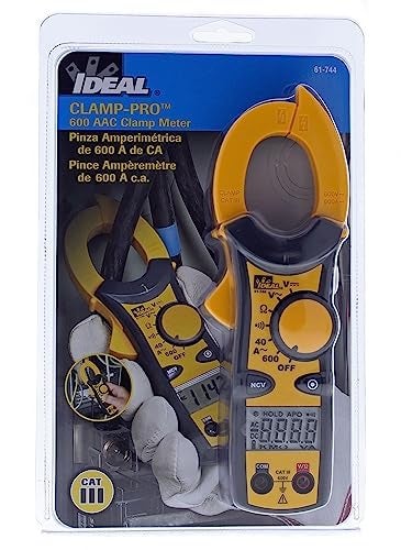 Ideal Industries IDEAL Electrical 61-744 Clamp Meter 600 Amp AC with NCV, Voltage Indicator, CATIII for 600V, Yellow - Image 4