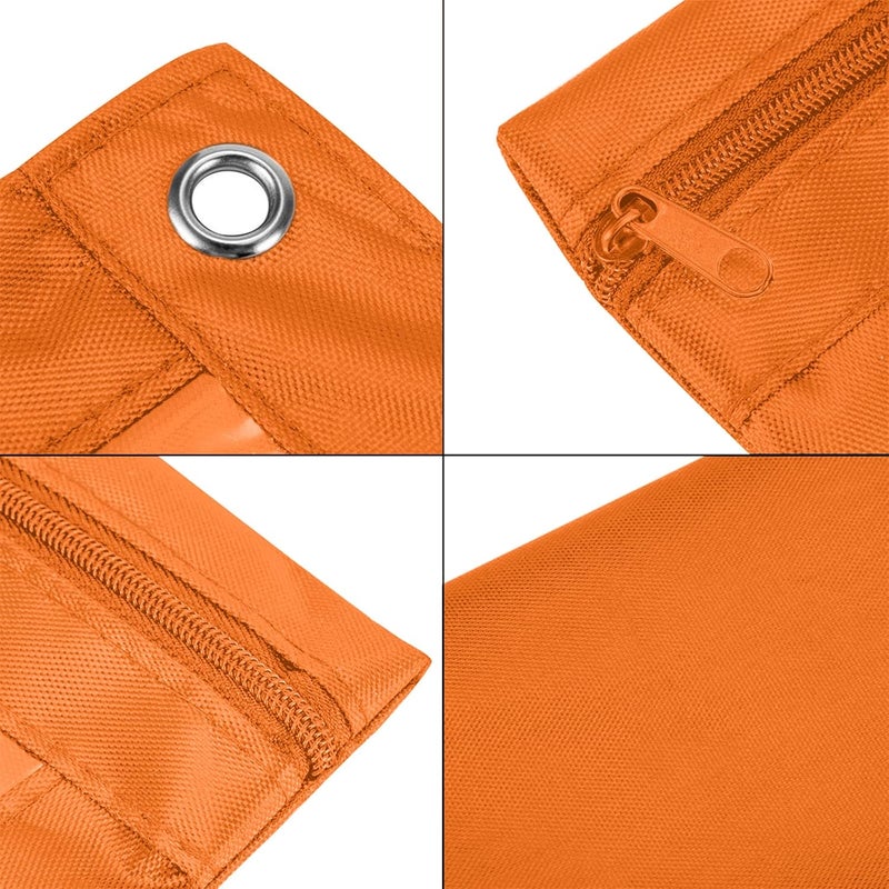 WODISON 3-Ring Pen Pencil Pouch with Clear Window Stationery Bag Binder Case Classroom Organizers Orange - Image 4