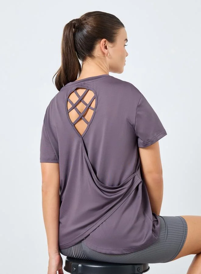 Styli Styli Back Tear Drop Multi Criss Cross Top