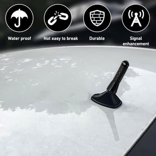 STHIRA® Car Short Antenna Decorative Car Antenna, 1.37" Sporty Carbon Fiber Stubby Antennas for Roof, Car Trunk - Image 4