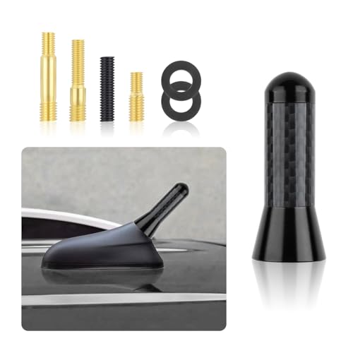 STHIRA® Car Short Antenna Decorative Car Antenna, 1.37" Sporty Carbon Fiber Stubby Antennas for Roof, Car Trunk - Image 1