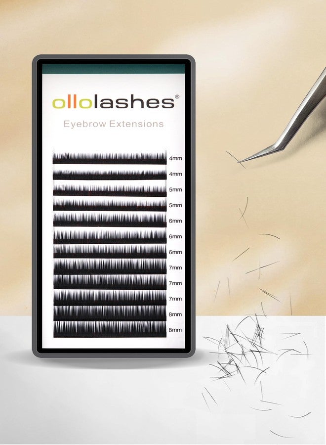 اولولاشز وصلات حواجب EI Curl 0.10mm Mix4-8mm 4mm 5mm 6mm 7mm 8mm لون أسود للاستخدام في الصالونات فقط (أسود Mix4-8mm 0.10 EI Curl) - Image 1