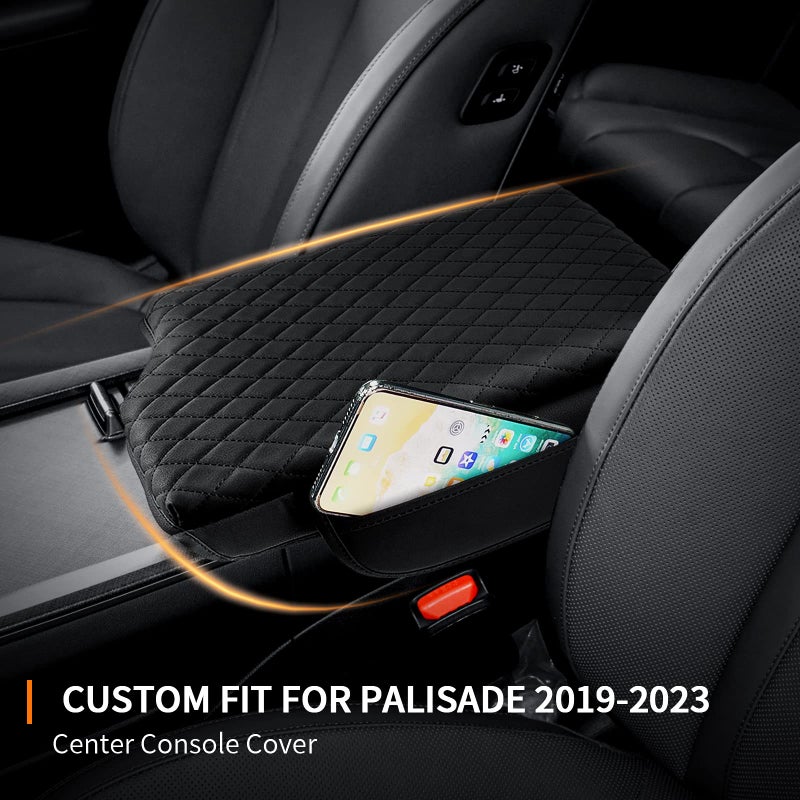 Generic Rilsen Custom Fit for Center Console Cover Palisade 2019-2023 Armrest Cover Center Console Pad Interior Accessories Car Armrest Seat Box Cover Protector with Pockets Storage Bag  - Image 2