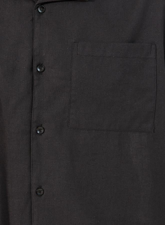 Styli Styli Linen Blend Shirt and Pant Co-Ords Set With Chest Pocket  - Image 3